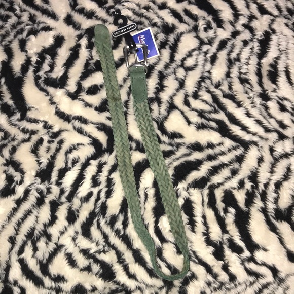 Green braided belt Geoffrey Beene size L New - Picture 1 of 1